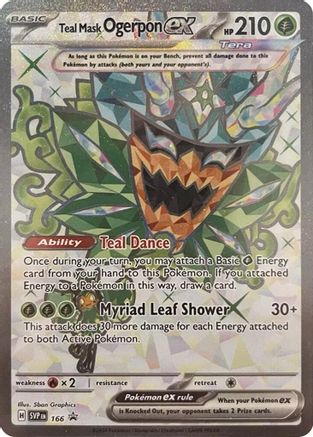 Teal Mask Ogerpon ex 166  - Holofoil SV Scarlet & Violet Promo Cards - Ultra Rare