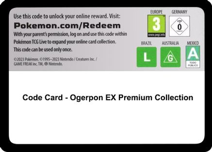 Code Card - Ogerpon EX Premium Collection [Miscellaneous Cards & Products] Normal - Code Card