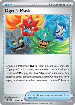 Ogre's Mask 118/131  - Reverse Holofoil SV Prismatic Evolutions - Uncommon