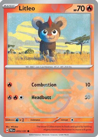 Litleo (Poke Ball Pattern) 015/131  - Holofoil SV Prismatic Evolutions - Common