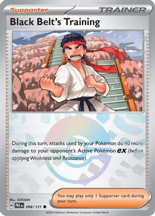 Black Belt's Training (Poke Ball Pattern) 098/131  - Holofoil SV Prismatic Evolutions - Common