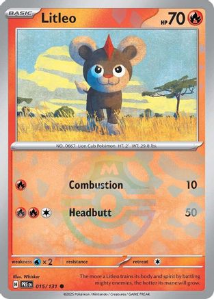 Litleo (Master Ball Pattern) 015/131  - Holofoil SV Prismatic Evolutions - Common