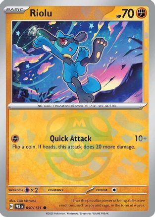 Riolu (Master Ball Pattern) 050/131  - Holofoil SV Prismatic Evolutions - Common