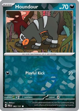 Houndour (Master Ball Pattern) 062/131  - Holofoil SV Prismatic Evolutions - Common