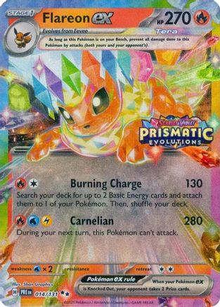 Flareon ex (Prismatic Evolutions Stamp) (014/131) [Miscellaneous Cards & Products] Holofoil - Promo