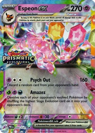 Espeon ex (Prismatic Evolutions Stamp) (034/131) [Miscellaneous Cards & Products] Holofoil - Promo