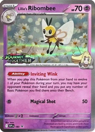 Lillie's Ribombee (Prerelease) (183) [SV Scarlet & Violet Promo Cards] Holofoil - Promo