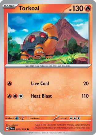 Torkoal 025/159  - Reverse Holofoil SV09 Journey Together - Common