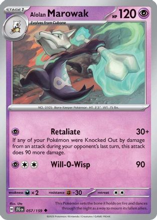 Alolan Marowak (057) [SV09 Journey Together] Reverse Holofoil - Uncommon