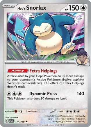 Hop's Snorlax (117) [SV09 Journey Together] Holofoil - Rare