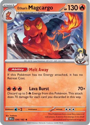 Ethan's Magcargo 036/182  - Holofoil SV10 Destined Rivals - Rare