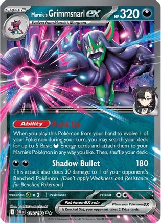 Marnie's Grimmsnarl ex (136) [SV10 Destined Rivals] Holofoil - Double Rare
