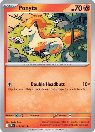 Ponyta 029/182  - Reverse Holofoil SV10 Destined Rivals - Common
