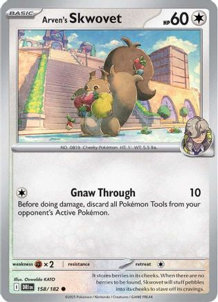 Arven's Skwovet 158/182  - Reverse Holofoil SV10 Destined Rivals - Common