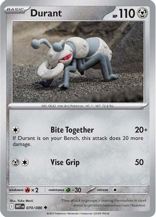 Durant 070/086  - Reverse Holofoil SV White Flare - Uncommon