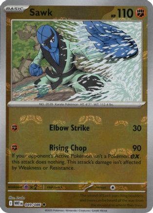Sawk (Master Ball Pattern) 049/086  - Holofoil SV White Flare - Uncommon