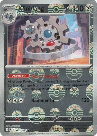 Klinklang (Poke Ball Pattern) 063/086  - Holofoil SV Black Bolt - Rare