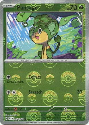 Pansage (Poke Ball Pattern) 004/086  - Holofoil SV Black Bolt - Common