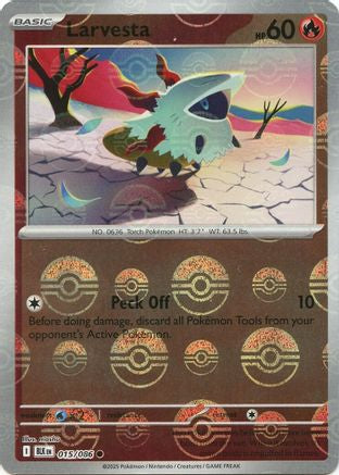 Larvesta (Poke Ball Pattern) 015/086  - Holofoil SV Black Bolt - Common