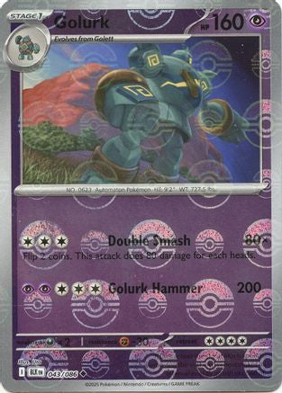 Golurk (Poke Ball Pattern) 043/086  - Holofoil SV Black Bolt - Uncommon