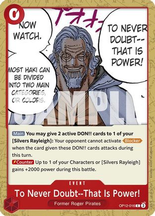 To Never Doubt--That Is Power! (OP12-016) - Legacy of the Master