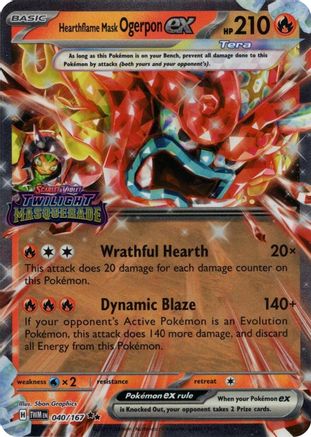 Hearthflame Mask Ogerpon ex (Twilight Masquerade Stamp) (040) [Miscellaneous Cards & Products] Holofoil - Double Rare