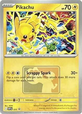 Pikachu (World Championship 2025) [Winner] (225) [SV Scarlet & Violet Promo Cards] Normal - Promo