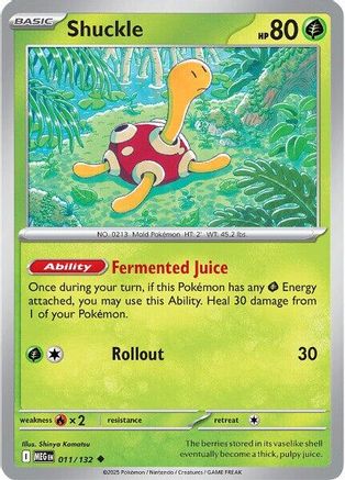 Shuckle 011/132  - Reverse Holofoil ME01 Mega Evolution - Uncommon