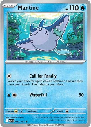 Mantine 032/132  - Reverse Holofoil ME01 Mega Evolution - Common