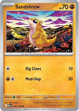 Sandshrew 068/132  - Reverse Holofoil ME01 Mega Evolution - Common