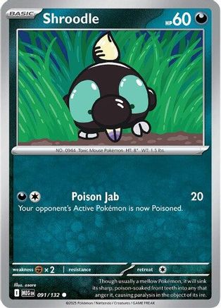 Shroodle (091/132) [ME01 Mega Evolution] Normal - Common