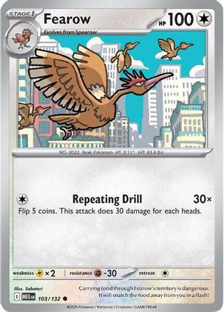 Fearow 103/132  - Reverse Holofoil ME01 Mega Evolution - Common