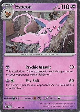 Espeon (Cosmos Holo) (033/131) [Miscellaneous Cards & Products] Holofoil - Rare