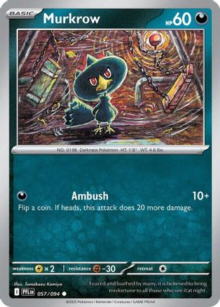 Murkrow 057/094  - Reverse Holofoil ME02 Phantasmal Flames - Common