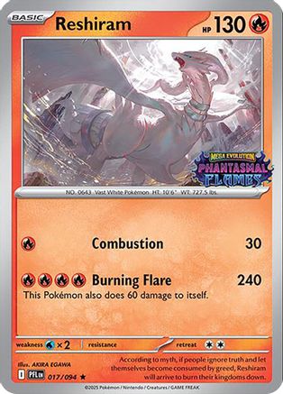Reshiram (Phantasmal Flames Stamped) (017) [Miscellaneous Cards & Products] Holofoil - Rare