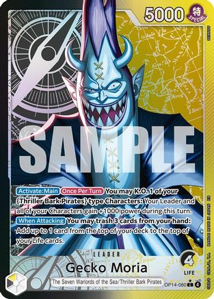 Gecko Moria - OP14-080 (Alternate Art) (OP14-080) - The Azure Sea's Seven Foil