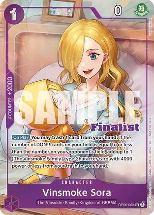 Vinsmoke Sora (CS 25-26 Finalist Card Set 2) (OP06-063) - One Piece Promotion Cards Foil