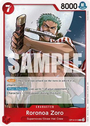Roronoa Zoro - OP14-015 (OP14-015) - The Azure Sea's Seven Foil