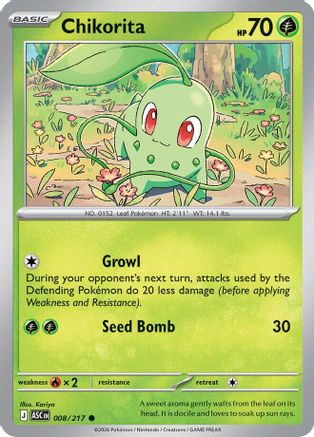 Chikorita 008  - Reverse Holofoil ME Ascended Heroes - Common