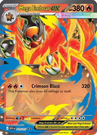 Mega Emboar ex 031/217  - Holofoil ME Ascended Heroes - Double Rare