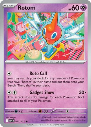 Rotom 092  - Reverse Holofoil ME Ascended Heroes - Common