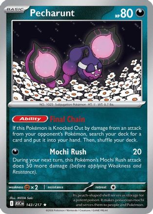 Pecharunt 143  - Reverse Holofoil ME Ascended Heroes - Rare