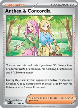 Anthea & Concordia (182/217) [ME Ascended Heroes] Reverse Holofoil - Uncommon