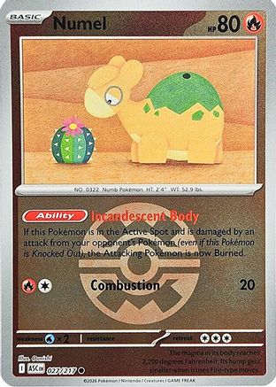 Numel (Quick Ball) 027/217  - Reverse Holofoil ME Ascended Heroes - Common