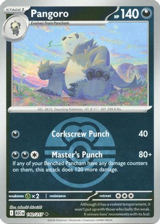 Pangoro (Love Ball) 140  - Reverse Holofoil ME Ascended Heroes - Uncommon