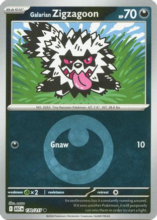 Galarian Zigzagoon (Energy Symbol Pattern) (130) [ME Ascended Heroes] Reverse Holofoil - Common