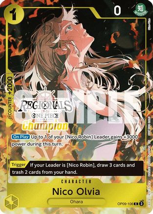 Nico Olvia (Offline Regional Champion Card Set 2025 Vol.1) (OP09-106) - One Piece Promotion Cards Foil