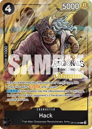 Hack (Regionals Champion Card Set 26-27) (OP12-089) - One Piece Promotion Cards Foil