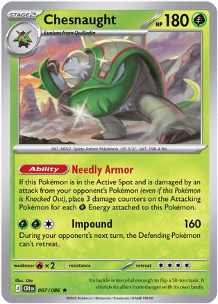 Chesnaught (007) [ME04 Chaos Rising] Reverse Holofoil - Rare