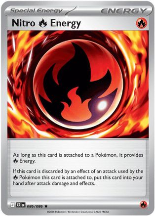 Nitro Fire Energy 086  - Reverse Holofoil ME04 Chaos Rising - Rare